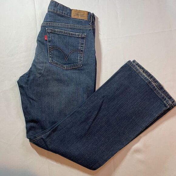 Levi's 515 Bootcut Jeans Womens Size 8S Blue Dark Wash Denim MId Rise Stretch - Picture 3 of 4